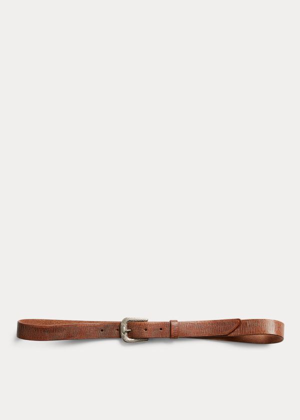 Men's Ralph Lauren Tumbled Leather Belt | 173685ZAK